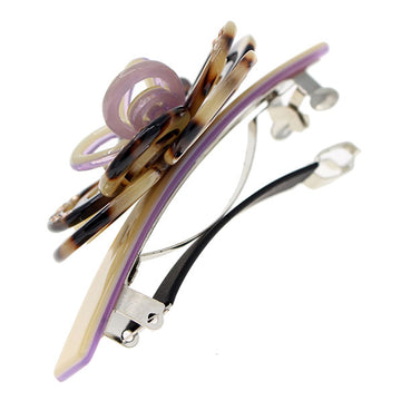 Crystalmood Cellulose Acetate Circle Floral Hair Barrette w/ Rhinestones Blue